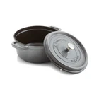 Staub 4-QUART Enameled Cast Iron Dutch Oven Round Cocotte Graphite Grey New. Price: $139.99.