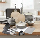 Greenlife 18-PIECE Ceramic Non-stick Cookware Set Soft Grip Toxin-free Gray New. Price: $66.00.