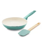 Greenpan Rio Healthy Ceramic Nonstick 8" Frypan And Spatula Set, Turquoise New. Price: $28.41.