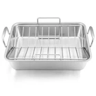 Leonyo Large Turkey Roasting Pan With V-shaped Rack, Rectangular 16 X 11.5 In... New. Price: $48.80.