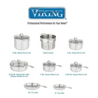 Viking 13-PIECE Tri-ply Stainless Steel Cookware Set With Glass Lids New. Price: $350.00.