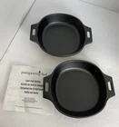 Pampered Chef 5.5" 14 Cm Two-count Cast Iron Skillet Set #100250 New Open Box. Price: $14.49.