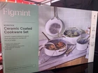 7PC Nonstick Ceramic Coated Aluminum Cookware Set With Gold Handles Cream - New. Price: $75.95.