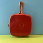 Cuisinart Enameled Cast Iron Grill Pan 9-1/4 CI30-23 Orange Used. Price: $19.50.