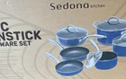 Sedona Kitchen 10 Piece Nonstick Cookware Set New In Box. Price: $75.00.