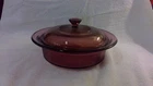 Visions Cranberry V-31-B Ribbed 1QT Bowl W/pyrex V-1.5-C. Pre-owned, Great Cond. Used. Price: $21.99.