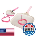 Paris Hilton Breakfast Ceramic Nonstick Cookware Set Includes Square Griddle New. Price: $43.75.