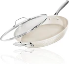 Gotham Steel Hammered Cream 14'' Ultra Ceramic Nonstick Fry Pan With Lid New. Price: $39.99.