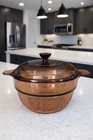 Visions Corning Amber Glass Casserole Dish Lid France V-20-B New 1.5. Price: $45.00.
