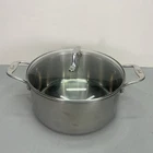 Emeril 6QT Stainless Steel Copper Core Stock Pot With Glass Lid Double Handles Used. Price: $69.99.