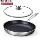 Toutrop 12 Inch Hybrid Nonstick Frying Pan Stainless Steel Lid Induction From Us New. Price: $64.88.