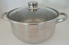 Cooks Tools 18/8 Kitchenware Stainless Steel Dutch Oven With Glass Lid 9" -euc Used. Price: $15.95.