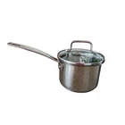 Cuisinart 1.5 Qt Induction Ready Saucepan Stainless Steel + Glass Lid Used. Price: $26.00.