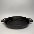Pampered Chef 12" Cast Iron Skillet 100178 Pre-seasoned Dual Handle Fry Pan Used. Price: $21.97.
