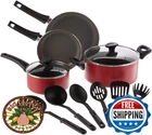Bella Cookware Set, 12 Piece Pots And Pans With Utensils, Nonstick Pfoa Free Scr New. Price: $100.56.