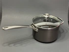 Le Creuset Toughened Non-stick Pro 3QT Quart Saucepan Pot With Glass Lid Used. Price: $49.99.