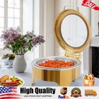 Round Golden Buffet Warmer 6L Stainless Steel Food Warming Pot With Glass Lid New. Price: $115.78.
