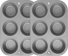 Ovenstuff Set Of Two Nonstick 6-CUP Jumbo Muffin Pan, Gray, HG236-AZ New. Price: $36.99.