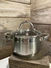 Bergner Stainless Steel 1.5L Double Handle Saucepan Casserole Pot With Glass Lid Used. Price: $22.97.