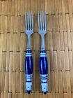 Set Of 2 Dinner Forks Bjorn Wiinblad Rosenthal Blue Grill Stainless Ceramic Used. Price: $74.88.