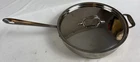 All Clad Stainless Steel 3 Quart Saute Pan With Lid 11 Wide 2 Deep Skillet Fry Used. Price: $99.95.