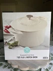 Martha Stewart Enameled Cast Iron Dutch Oven W/ Lid 7 QT/6.6L White New. Price: $37.00.