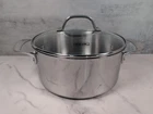 Viking 4 Quart 3-PLY Clad Stainless Steel Soup Stock Pot & Glass Lid Used. Price: $60.00.