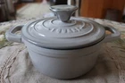 Smith & Clark Ironworks Dutch Oven Gray Enameled Cast 1 Quart Small Heavy Used. Price: $13.00.