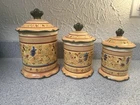 Bella Casa Ganz Rooster Canister Set 3 Ceramic Kitchen Farmhouse Jars New. Price: $39.49.