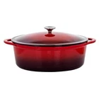 Megachef 7 Qts Oval Enameled Cast Iron Casserole In Red New. Price: $72.35.