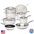Goodful 12-PIECE Classic Stainless Steel Cookware Set Tri-ply Base For Even New. Price: $78.41.
