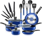 Serenelife Kitchenware Pots & Pans Set- Black Non-stick Coating Inside -20 Pcs New. Price: $99.99.