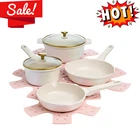 Paris Hilton Clean Ceramic Nonstick Cast Aluminum Cookware Set Heart Knobs New. Price: $88.99.