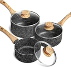 Michelangelo Set With Lid, Nonstick 1+2+3QT, Black New. Price: $75.68.