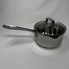 Emeril 1.5 Qt Sauce Pan Pot Double Pour Spout Stainless Steel Copper Core W/ Lid Used. Price: $51.95.