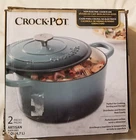 Chipped Crock-pot Artisan Round Enameled Cast Iron Dutch Oven 5-QUART Slate Grey New. Price: $39.44.