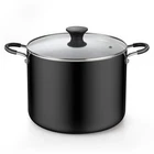 Stock Pot With Glass Lid Nonstick Deep Cooking Black 10.5-QT Home New. Price: $91.16.
