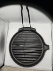 Crueset France Cast Iron Griddle Skillet Removeable Handle Space Saving 9" Used. Price: $39.99.