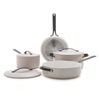 Greenpan 7PC Gray Ceramic Cookware Set - Fry Pan, Stockpot, Black Steel New. Price: $109.99.