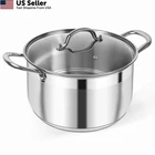 Kirecoo Stainless Steel Stock Pot - 8 Quart Heavy Duty Induction Qt, Silver. Price: $44.16.