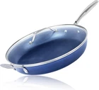 Granitestone Diamond Blue 14' Ultra Nonstick Family Pan With Lid & Helper Handle New. Price: $39.99.
