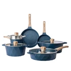 Cookware Set 11 Pc Non Stick Cast Aluminum Navy Diamond Country Kitchen Durable New. Price: $209.99.