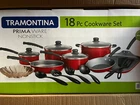 Tramontina Primaware 80119567 Cookware Set - Red (18 Pieces) New. Price: $50.00.