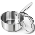 Michelangelo Saucepan With Lid, 18/10 Stainless 1.5QT, Tri-ply Bottom New. Price: $31.70.