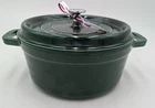 Staub Cast Iron Round 3.7L, 3.9 Qt Cocotte Dutch Oven Made In France Color Basil New. Price: $242.23.