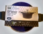 Sapphire Diamond Dutch Oven + Lid Iko 5 Qt Ceramic Non Stick New Sealed Blue. Price: $29.99.