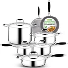 Nutrichef 12-PIECE Stainless Steel Kitchenware Pots & Pans Set (open Box). Price: $97.99.