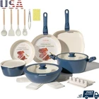 Non Stick Ceramic Cookware Set 23PCS Detachable Handle Dual Coating Space Saver New. Price: $95.85.