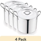 4 Pack 8-QT Stainless Steel Large Stock Pot With Lid Kitchen Tools Cookware New. Price: $93.68.