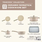 Farberware Truecook 12PC Ceramic Cookware Set, Dishwasher And Oven Safe, Taupe New. Price: $134.99.